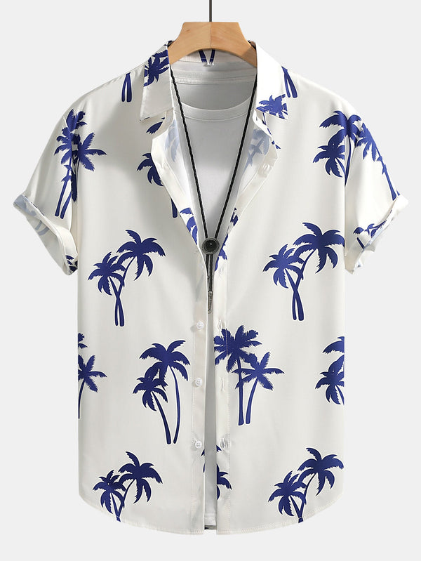 Palm Tree Print Button Up Shirt