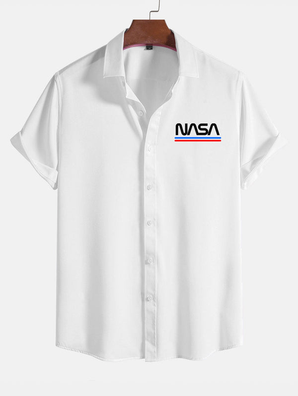 Space Letter Print Shirts