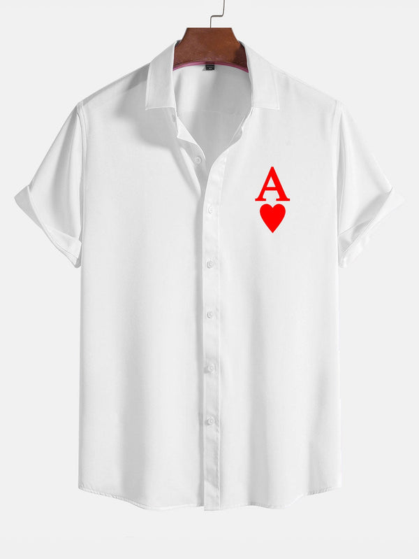 Poker Hearts Graphic Print Shirts