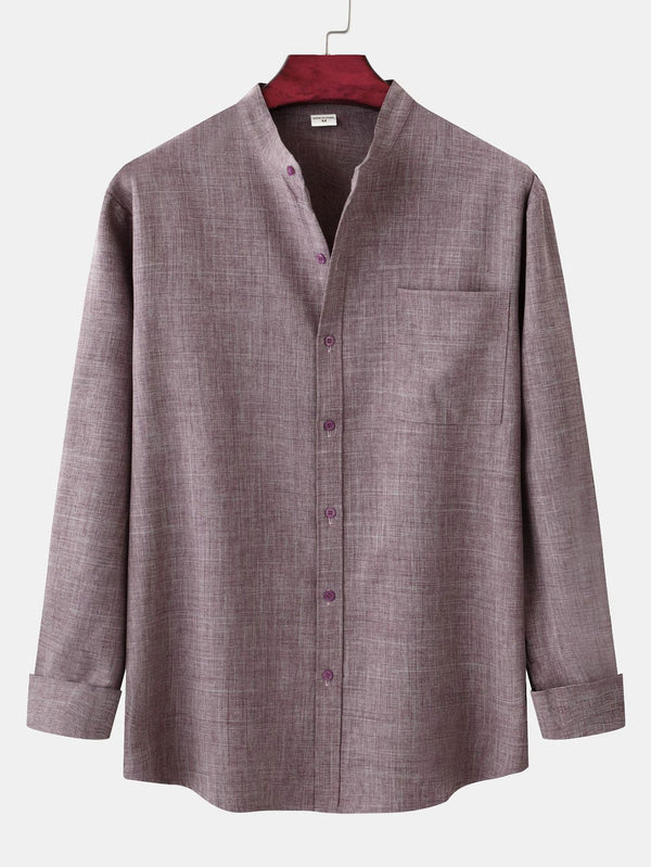 Long Sleeved Stand Collar Shirt