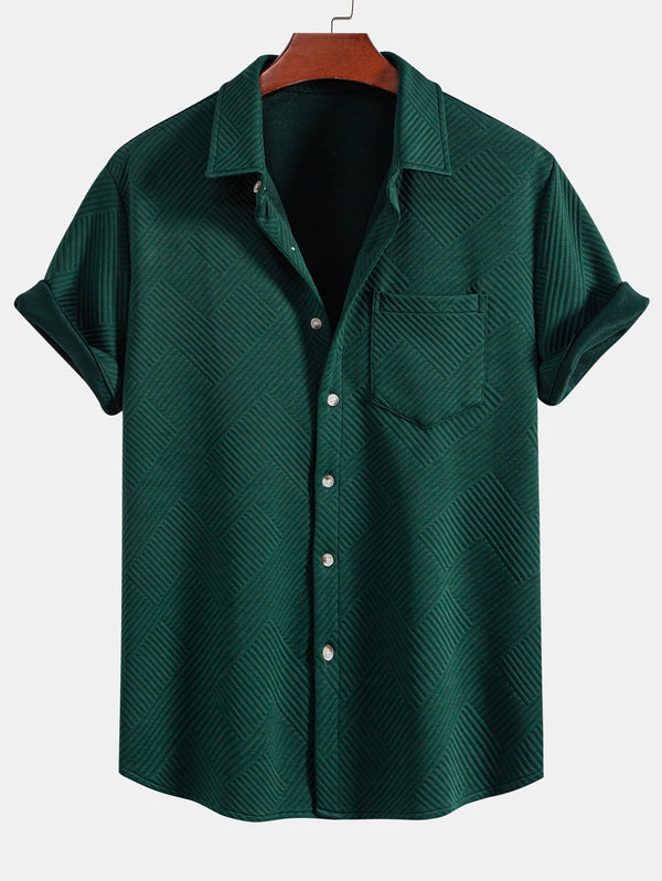 Stripe Jacquard Button Up Shirt