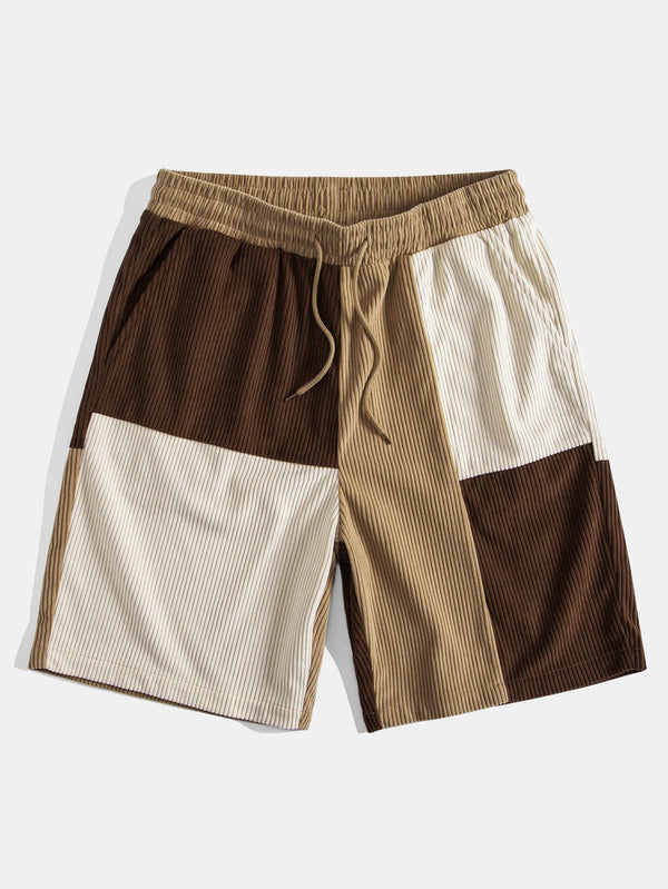 Colorblock Corduroy Shorts