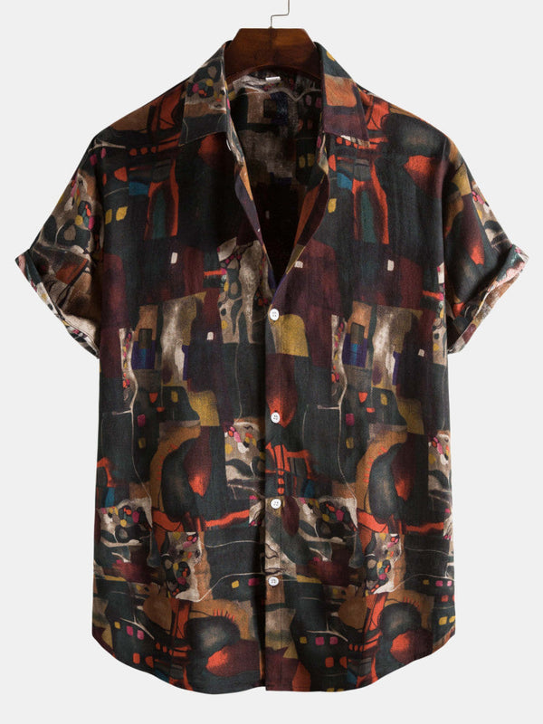 Vintage Abstract Print Shirts