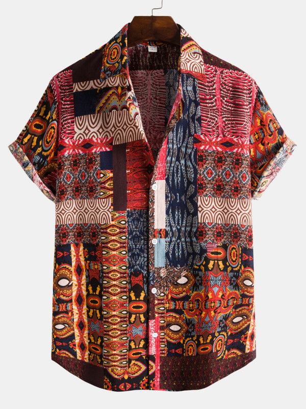 Ethnic Pattern Cotton Shirts