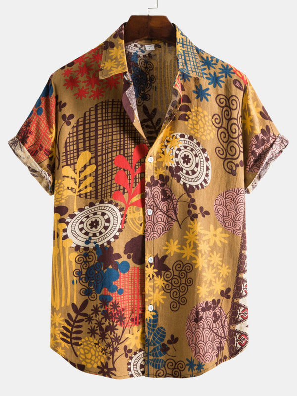 Vintage Pattern Cotton Shirts
