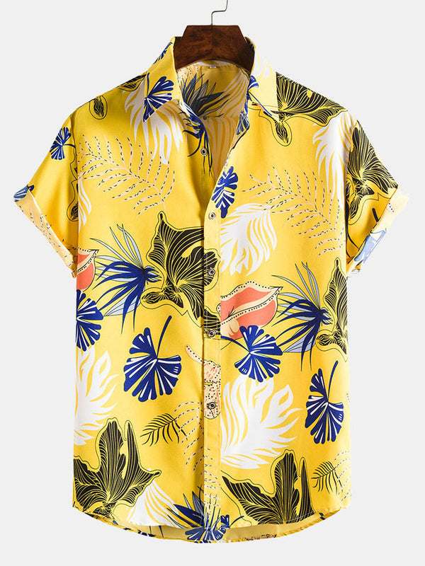 Tropical Plants Lapel Shirts