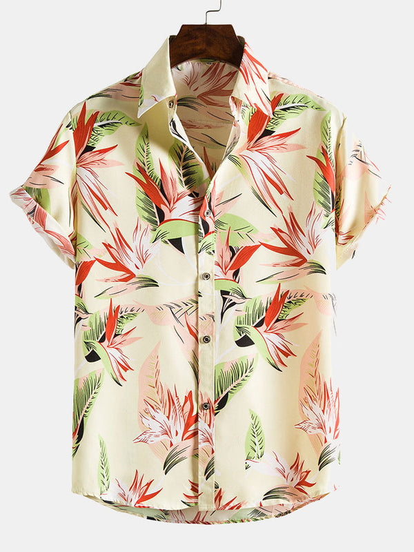 Summer Floral Lapel Shirts