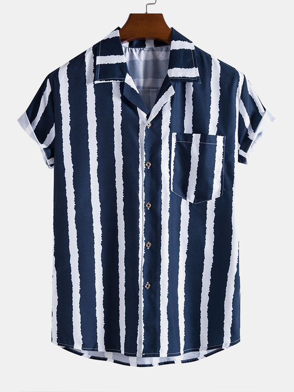 Wide Stripes Lapel Shirts