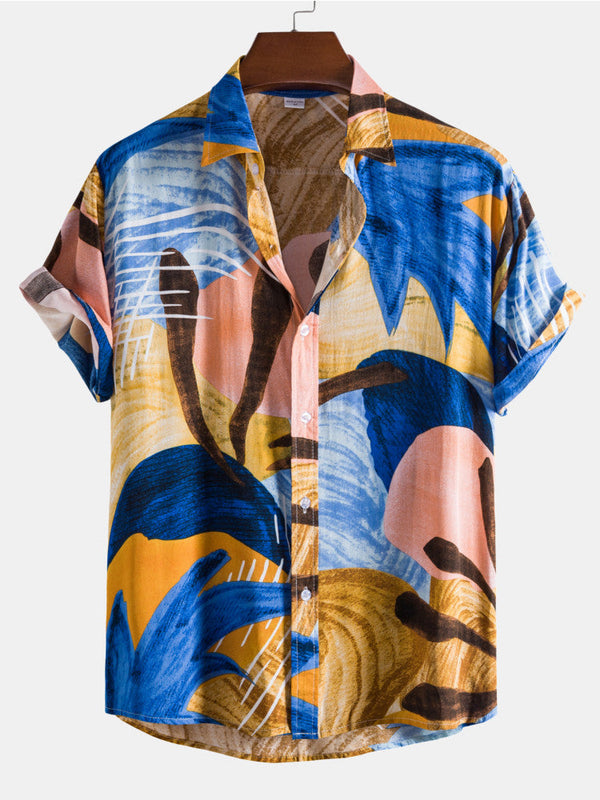 Holiday Short Sleeve Lapel Shirts
