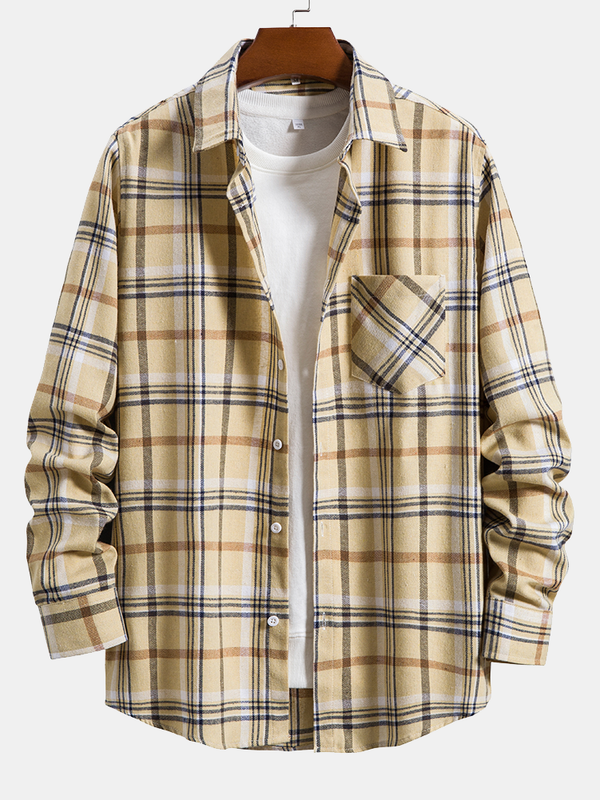Plaid Patched Pocket Shirt