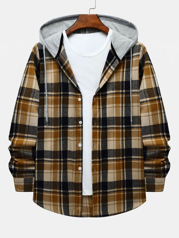 Contrast Hooded Shirt