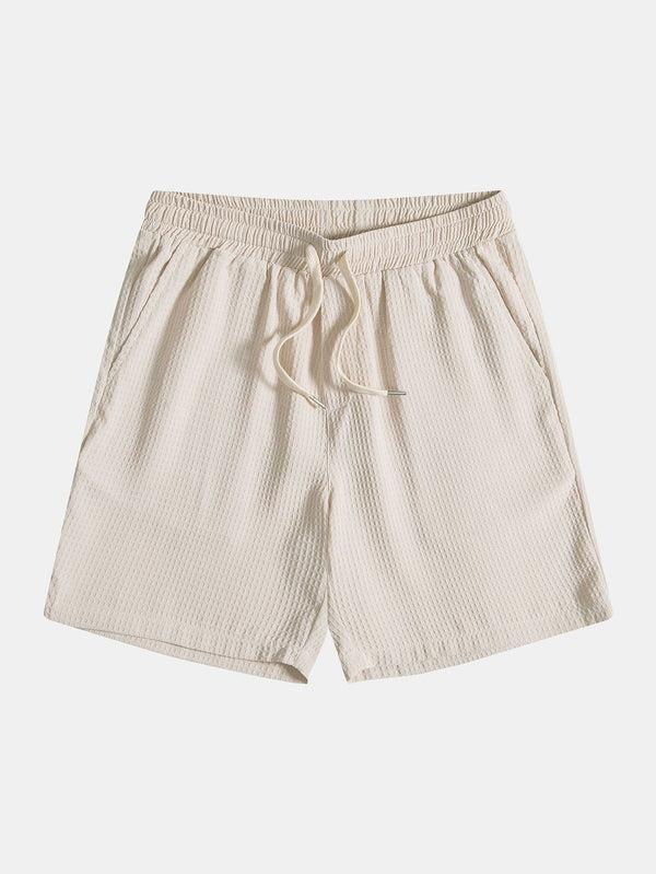 Waffle Drawstring Shorts