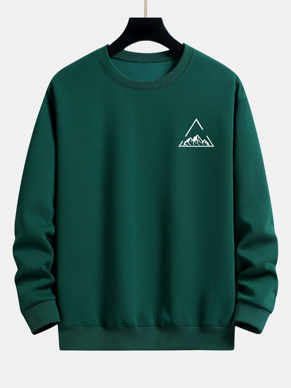 Triangle Mountain Print Relax Fit Sweatshirt