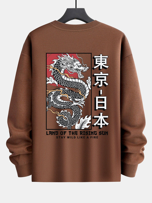 Tokyo Dragon Back Print Relax Fit Sweatshirt