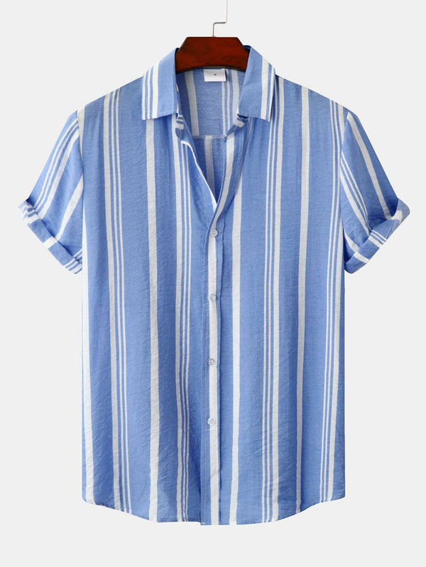 Stripe Print Button Up Shirt