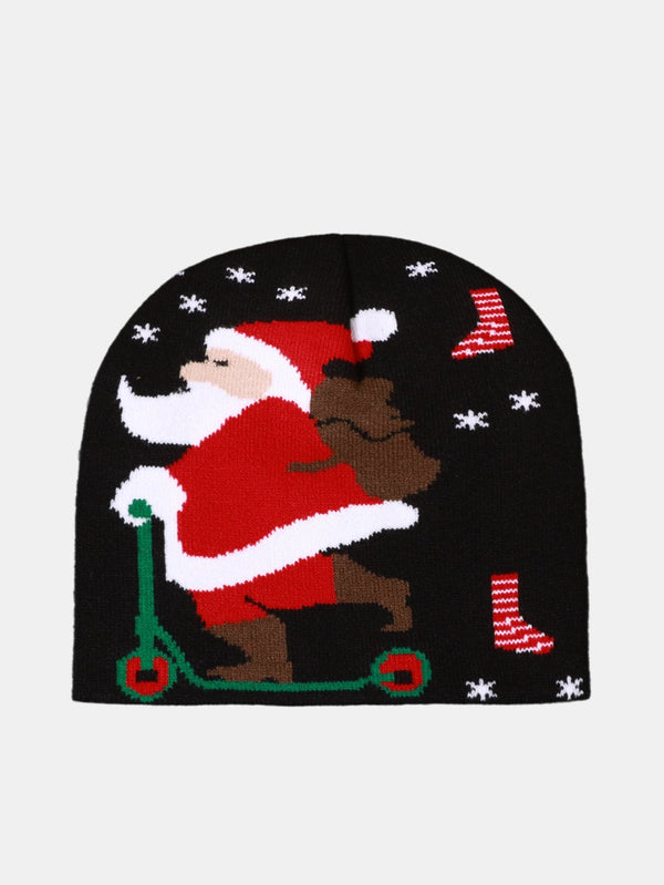 Santa Claus Pattern Jacquard Knitted Hat