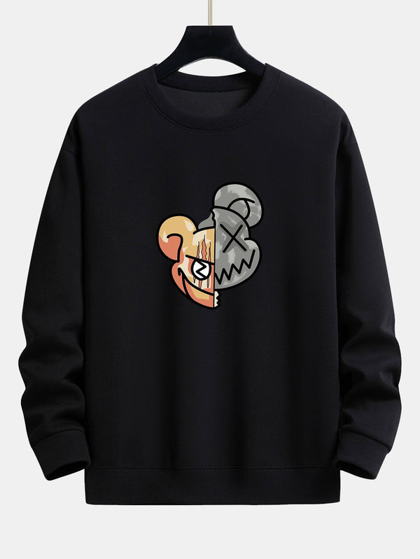 Violent Bear Print Relax Fit Sweatshirt