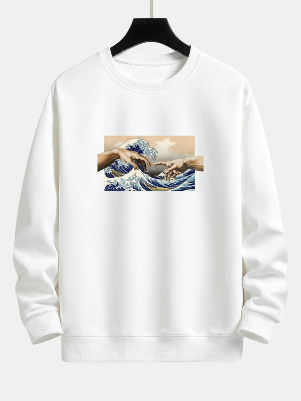 Ukiyo Hand Print Relax Fit Sweatshirt