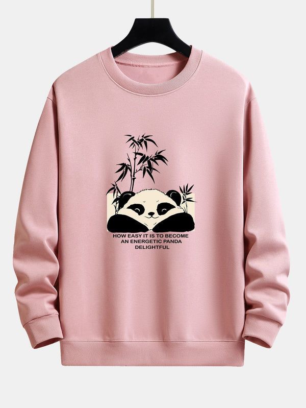 Bamboo Panda Print Relax Fit Sweatshirt