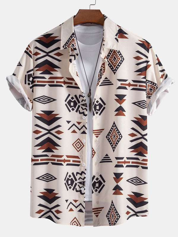 Aztec Geometric Print Shirt