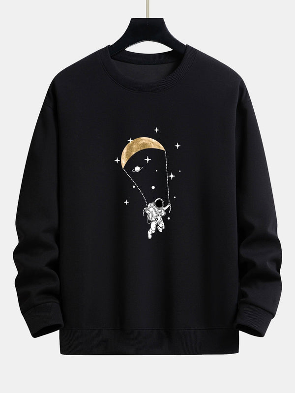 Astronaut Moon Print Relax Fit Sweatshirt